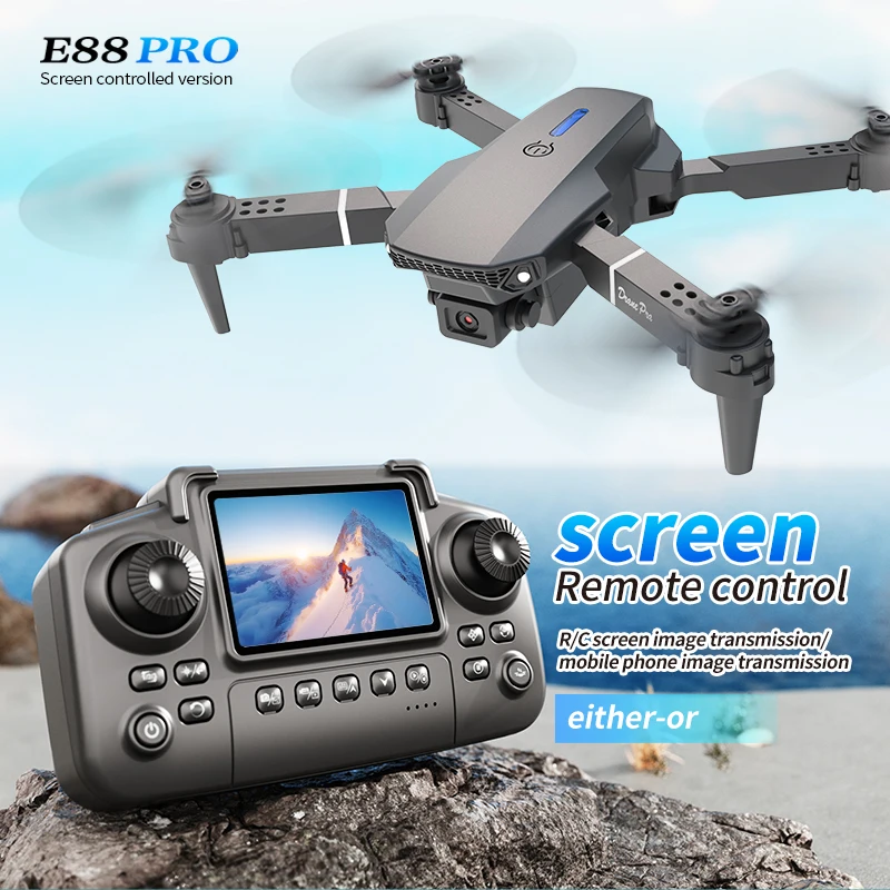 Drone Shahed Rc - Profesyonel E88 PRO Drone ekranlı 8K