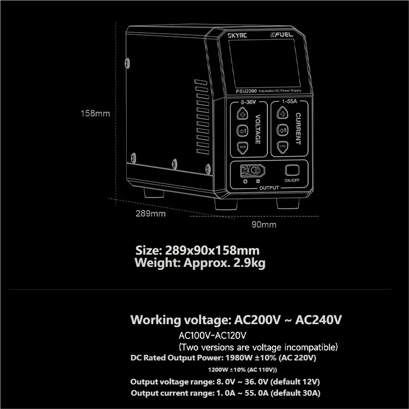 SKYRC PSU2000 1980W Ayarlanabi - Drone Rc incelemesi ve fiyatı